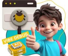 Тестирование & Vibe Debug. Охотники за багами - КИБЕРшкола программирования для детей, компьютерные курсы для школьников, начинающих и подростков - KIBERone г. Воронеж