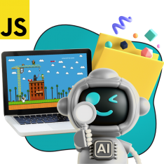 Язык программирования JavaScript + AI. Проектное обучение + геймификация + AI-помощники - КИБЕРшкола программирования для детей, компьютерные курсы для школьников, начинающих и подростков - KIBERone г. Воронеж